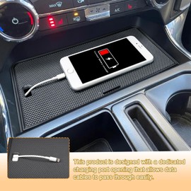 TACOBRO Center Console Compartment Cover Compatible with 2021 2022 2023 2024 Ford F150 Accessories, Hidden Panel Secret Pocket Lid Interior Organizer (Fits into Open Pocket in Front of The Shifter)