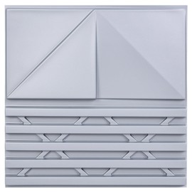 Boomin 33pc 12"*12" 3D Wall Panels Slat for Wall Decor, Cover 32sqft PVC Textured Decorative Wall Panels for Living Room Lobby Bedroom Hotel Office,Gray Sliver