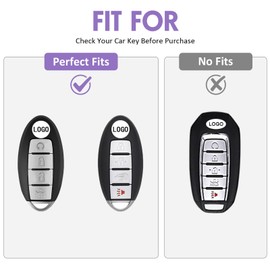 WORCAS for Infiniti 4 Buttons Key Fob Cover, TPU Smart Key Fob Case Compatible with Nissan Altima Coupe Armada GTR Maxima Murano Cross CABRIOLET Rogue Versa(Violet Pattern)