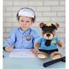 DolliBu Sitting Brown Bear Police Officer Plush Toy - Soft