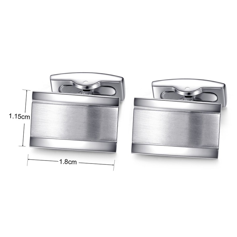 HONEY BEAR 3 Pairs Round Crystal Cufflinks Set - Rectangle