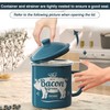 Bacon Grease Container With Strainer, 46OZ Large Enamel Grease Container,