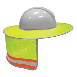 Kishigo Unisex High Visibility Reflective Full Brim Sun Shield 2873, Polyester, Non-ANSI, Fits Over Full Brim Safety Hard Hats, Shade, Sun Protection, Heat & Glare Reduction, Outdoor (Lime, One Size)