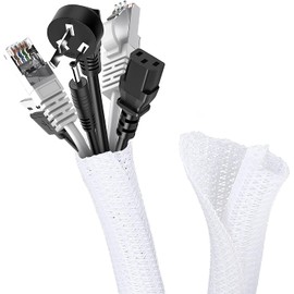 Romon 6 m Cable Sleeve, 13-20 mm Can Be Cut to Size, Self-Closing, Flexible Woven Cable Sheath, Spiral Hose for TV, PC, Home Cinema, Automotive Cable, Cable Management, Bite Resistant for Dogs (6 m,