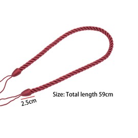 2pcs Red Curtain Tiebacks 59CM Polyester Curtains Tied Rope For Home & Office Drapery