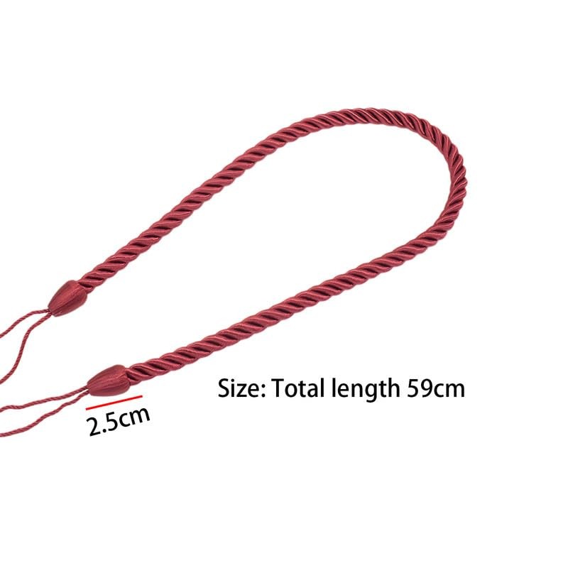 2pcs Red Curtain Tiebacks 59CM Polyester Curtains Tied Rope For