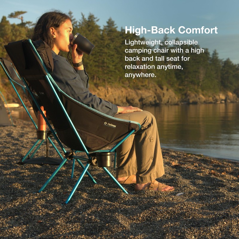 Helinox Sunset Chair Lightweight, High-Back, Compact, Collapsible Camping Chair, Blue