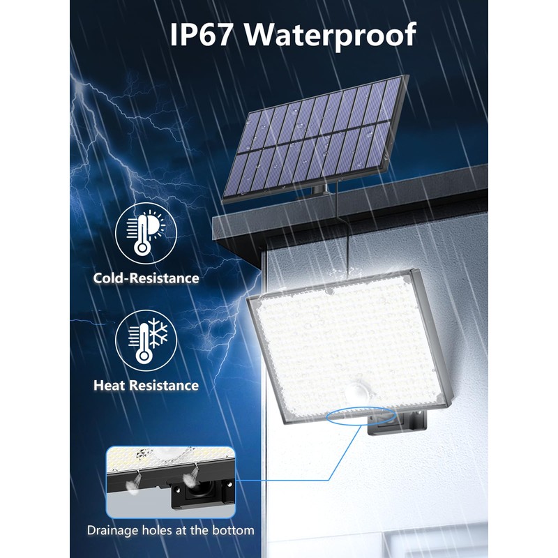 400LED Solar Lights Outdoor,3 Modes & Remote Control Motion Sensor