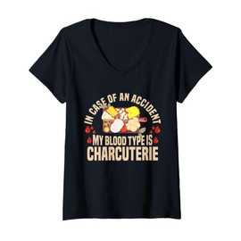 Womens Charcuterie Board Maker Food Items Cheese Lover Charcuterie V-Neck T-Shirt