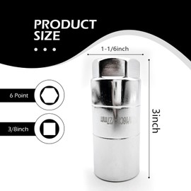 Dogary Car Oil Pressure Switch Socket, 1 PC Oil Pressure Sensor Accessory, 1 1/16 Socket Switch Replacement, Hex Wrench Quick Disassembly Installation, Suitable for Most Cars (Slives)