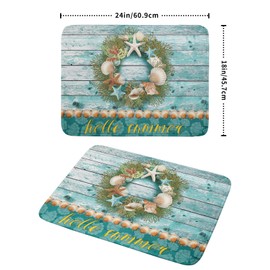 Coastal Wreath Dish Drying Mat 18x24 inch Starfish Shell Absorbent Microfiber Dish Rack Mats Drainer Pad Kitchen Countertop Accessories