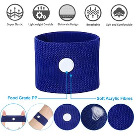 OQKAHIV Pack of 4 Acupressure Bracelets for Nausea for Children and Adults - Effective Aid for Travel Sickness, Seasickness and Pregnancy Sickness