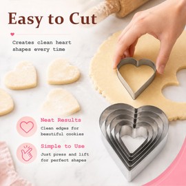 10-Piece Stainless Steel Heart Cookie Cutter Set for Baking, Holiday and Party Desserts