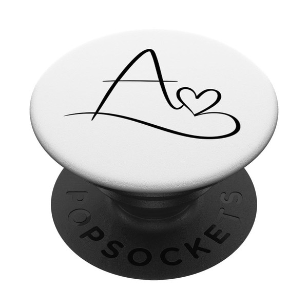 Letter A Name First Name Black White Calligraphy Heart Line