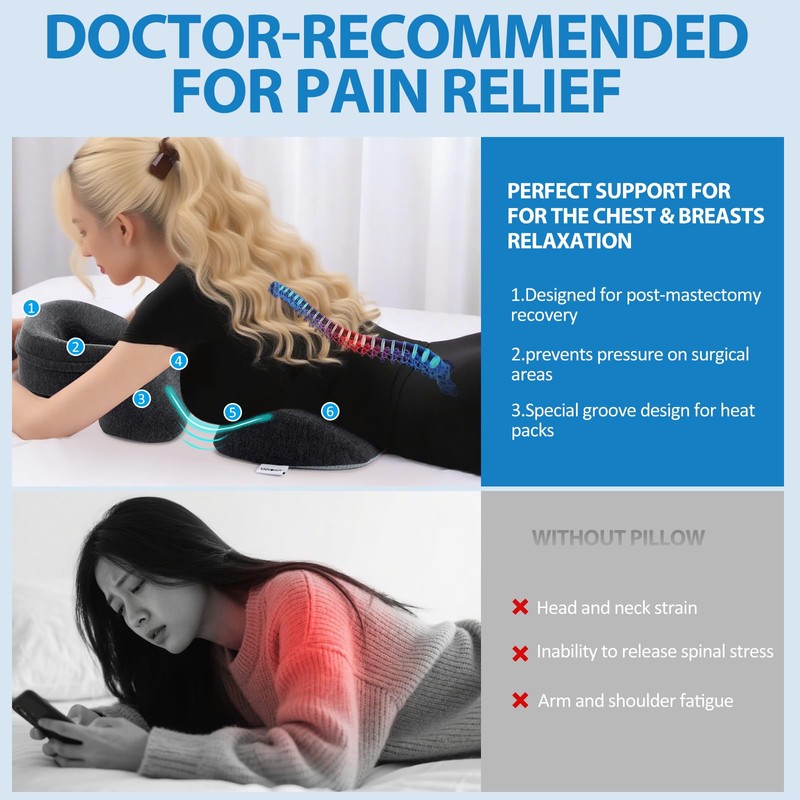 KONOVOLY Breast Pillow and Face Down Pillow for Massage Set,