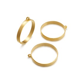 KISSITTY 10pcs Golden Round Open Bezel Charms Hollow Frame Pendants 34.5mm for DIY Resin Pressed Flower Jewelry