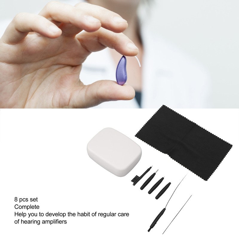 8pcs Hearing Amplifier Cleaning Tools Earwax Removal Lightweight Complete Professional