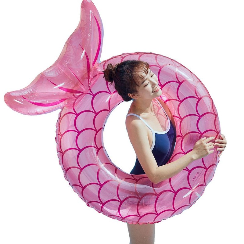 Inflatable Mermaid Swimming Ring PVC Mermaid Tail Tubes Water Party