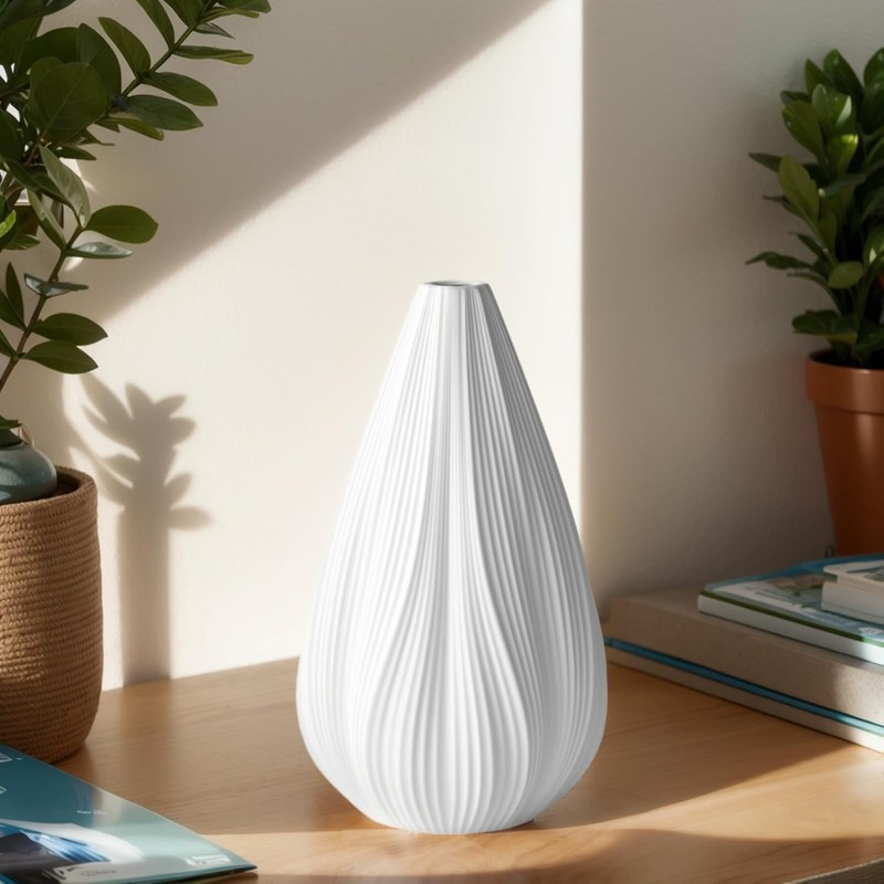 RONDURE 12.5" Modern Ceramic Table Lamp, Modern Bedside Lamps for