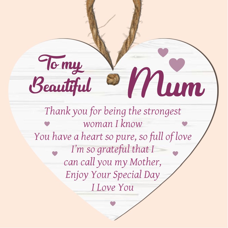 Pixie's Gift Mum's Heartfelt Keepsake: Handcrafted Wooden or Acrylic Heart
