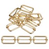 sourcing map Slides Buckles, 20pcs 25x20x3.8mm Metal Rectangle Adjuster Triglides Slide Buckle Roller Pin Buckles Slider Strap Adjuster for Belt Bags DIY Accessories, Gold Tone
