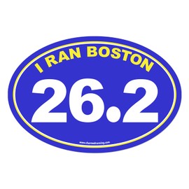 Charmed Running Brand I Ran Boston Marathon 26.2 Removable Bumper Sticker Window Decal OR Car Magnet with Custom Year Option (Decal-NoYear)