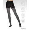 MeMoi Diamond Patterned Cotton Blend Sweater Tights Black Small/Medium