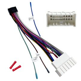 16Pin ISO Aftermarket Radio Harness Adapter for Hyundai 2006-2008 KIA 2005-2008, 16Pin Android Car Stereo Wiring Harness with SWC Reverse Cable for Accent Azera Elantra Optima Rio Rondo Sedona