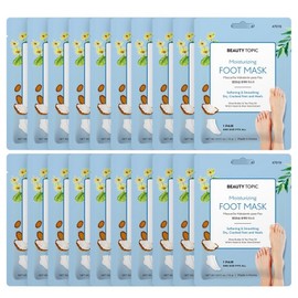 Magic Bright moist foot pack, moisturizing exfoliation, foot pack, hydration, socks, home care foot mask pack, 14g, 2 pieces, 10 pieces, coconut foot pack / 매직브라이트 촉촉한 발팩 보습 각질제거 풋팩 수분공급 양말 홈케어 풋마스크팩, 14g, 2개, 10개입, 코코넛 발팩
