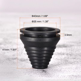 TA-VIGOR 4Pcs Conical Rubber Grommet Mount Dia 35mm Drill Hole Black Tower Shaped Grommets Wire Protection Firewall Hole Plug