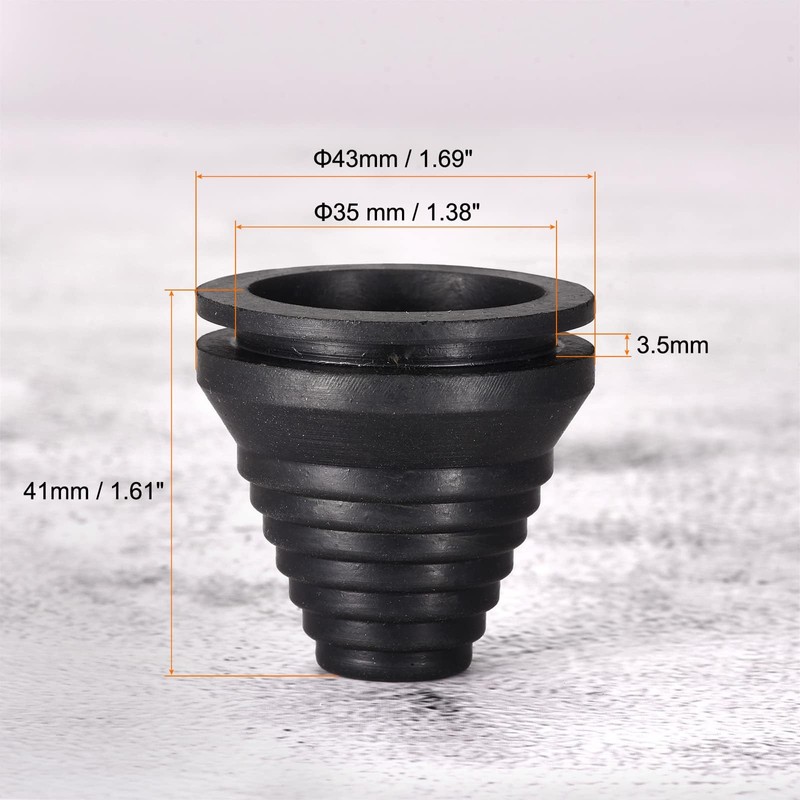 TA-VIGOR 4Pcs Conical Rubber Grommet Mount Dia 35mm Drill Hole