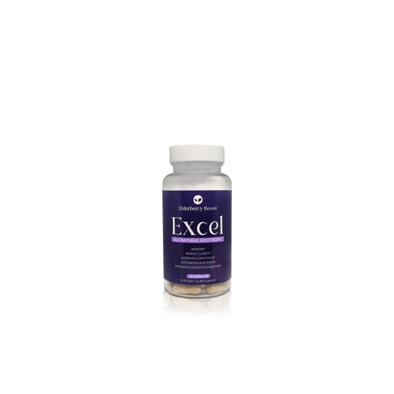 Elderberry Boost Excel - All-Natural Brain Supplement, Increase Productivity, Safe