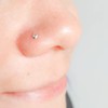 moonlidesigns Tiny Nose Stud 22 gauge Sterling Silver Crystal Nose