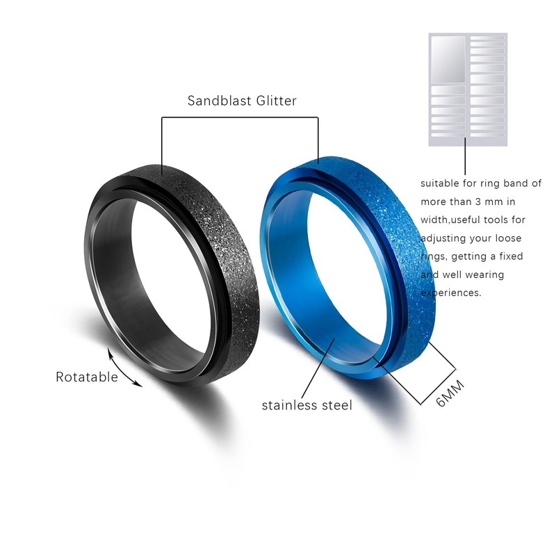 Candyfancy Rotate Anxiety Relief Ring Finger Rings Stress Reliever Spinner