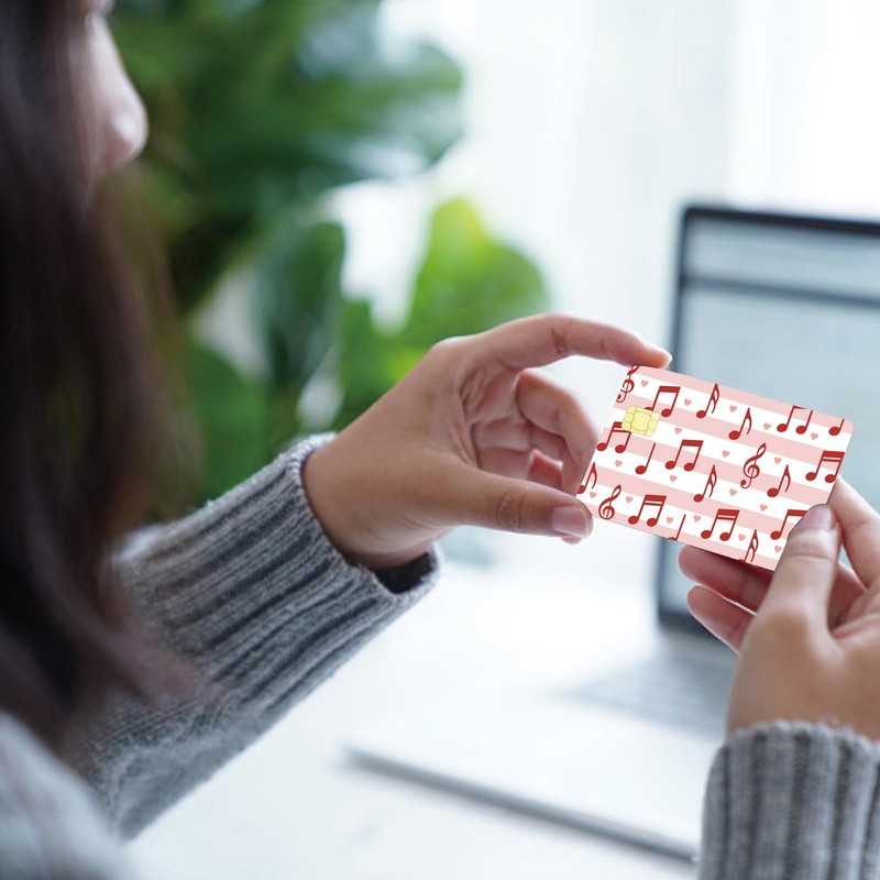 CREATCABIN 4Pcs Credit Card Skin Debit Card Sticker Music Note