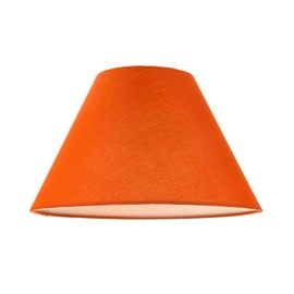 Classic Traditional 10" Vivid Orange Cotton Coolie Lampshade Suitable for Table Lamp or Pendant | 25cm x 17cm x 10cm by Happy Homewares