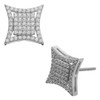 Mens Real 925 Sterling Silver Iced Diamond HipHop Square Kite