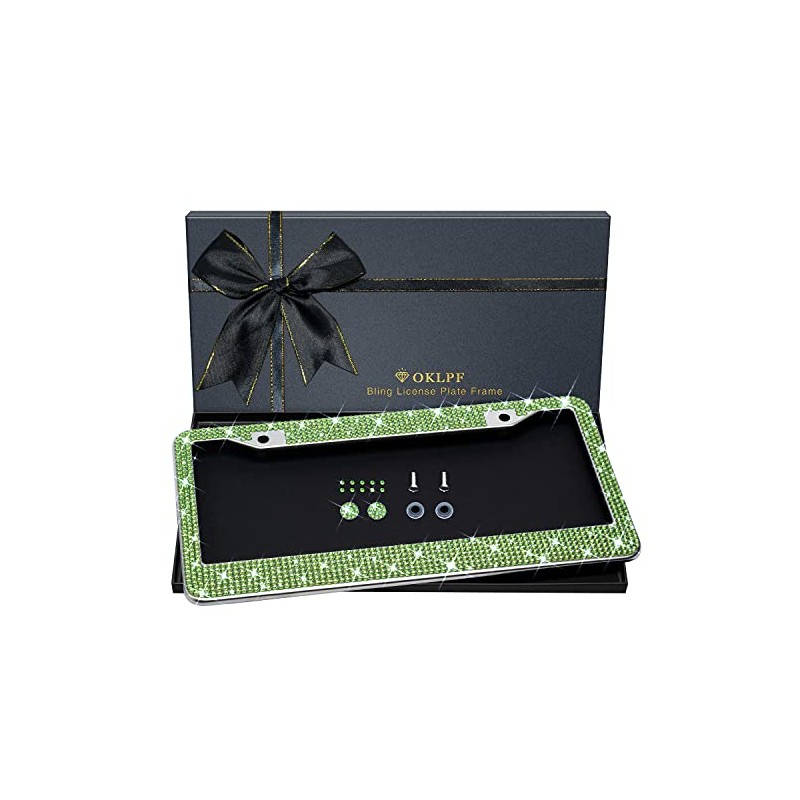 Bling License Plate Frame for Women, Sparkly Stainless Steel License