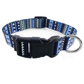 Adjustable Nylon Dog Collar with Stylish Patterns - Soft & Comfortable Pet Collar for Small, Medium & Large Dogs Size S (Neck 25-40cm, Width 1.5cm)
