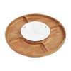 Mud Pie Wood Ceramic Lazy Susan, 15" dia, BROWN