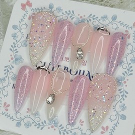 Lavender Pixie Handmade Nail Tips - Lipstick / 라벤더 픽시 수제네일팁 - 립스틱