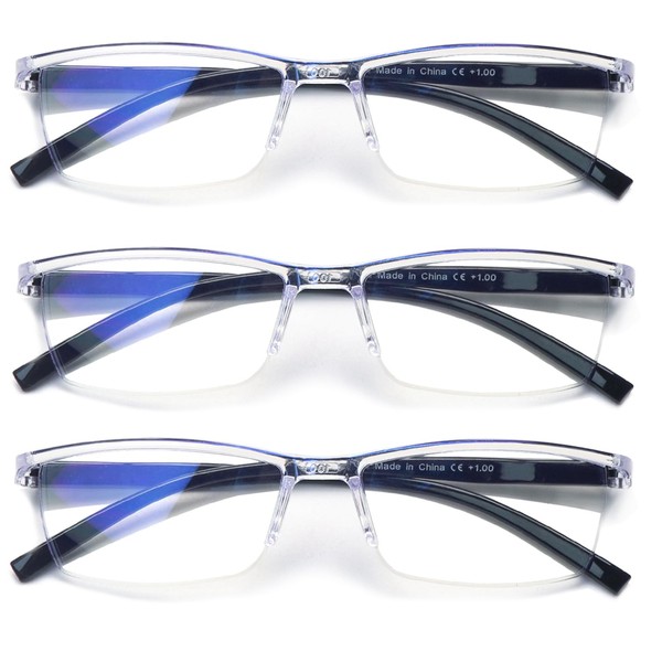 NORPERWIS Reading Glasses Men 3 pack Blue Light Blocking Readers