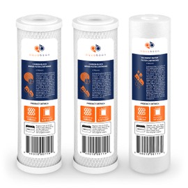 Aquaboon 5 Micron 10 x 2.5 House Water Filters Cartridges Set of 3 | Sediment & Carbon Filter Replacements Compatible with WHKF-WHWC, P5, WHKF-GD05