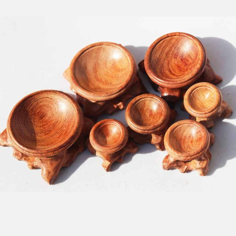 Wooden Crystal Ball Base, Solid Wood Base for Crystal Balls,