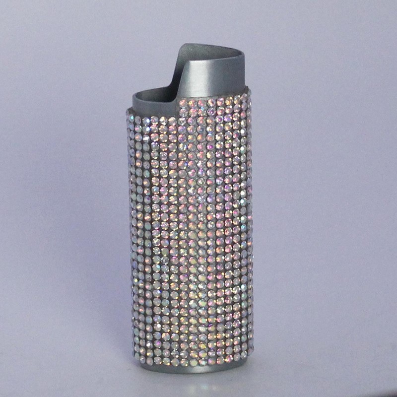 HUMWE Bling Rhinestone Crystal Lighter Case Cover Sleeve Metal Shiny