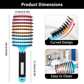 Segbeauty Hair Brush, Vented Hair Brush for Thick Hair, Head Scalp Massage Comb, Boar Bristle Hair Brush for Wet and Dry Hair, Detangler Brush for Long, Curly Hair