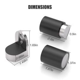 Cylindrical Floor Mount Door Stop Stainless Steel Heavy Duty Magnetic Door Stopper Height-Adjustable Brushed Satin Door Holder Floor Mount