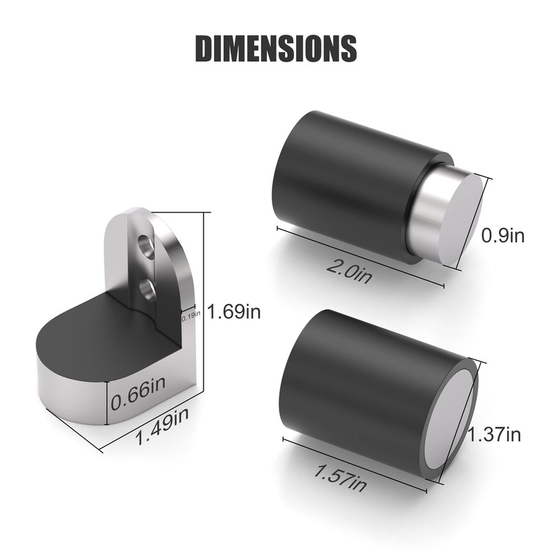 Cylindrical Floor Mount Door Stop Stainless Steel Heavy Duty Magnetic