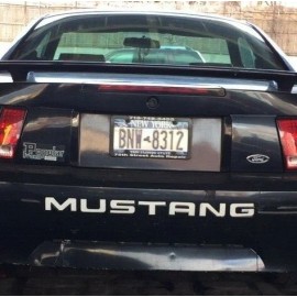 KKtrim New CHROME Rear Bumper Letters Inserts for Ford Mustang 1999 - 2004 ABS Plastic