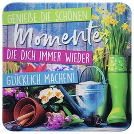 Sheepworld - 45839 - Coaster, 3D, Enjoy the Beautiful Moments, B15, Cork, 9.5 cm x 9.5 cm